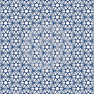 Seamless islamic blue traingle pattern in classic style. Repeating linear texture for wallpaper, packaging. photo