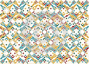 Seamless Islamic patterns in color. Islamic ornamental colorful detail of mosaic.Islamic pattern. arabic, east ornament