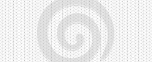 Seamless isometric grid paper. Dashed linear triangular blueprint repeating pattern. Black graph guide background for