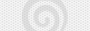 Seamless isometric grid paper. Linear triangular blueprint repeating pattern. Black graph guide background for