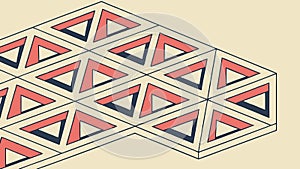 Seamless Isometric Triangular Pattern Background, vector design Generative AI