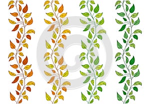 Seamless ivy borders