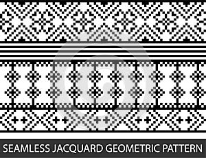 Seamless jacquard geometric pattern in vector graphic