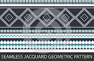 Seamless jacquard geometric pattern in vector graphic photo