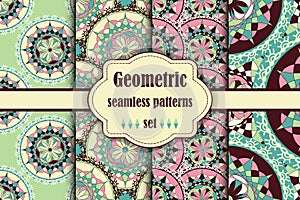 Seamless japanese pattern set.