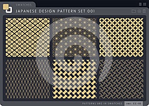 seamless Japanese pattern set series 001