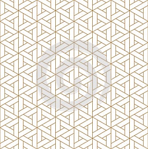 Seamless japanese pattern shoji kumiko in golden