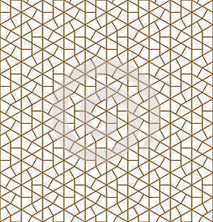 Seamless japanese pattern shoji kumiko in golden