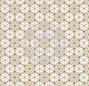 Seamless japanese pattern shoji kumiko in golden