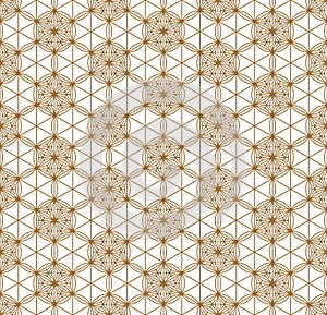 Seamless japanese pattern shoji kumiko in golden