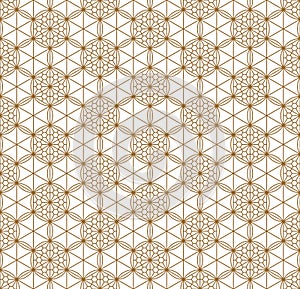 Seamless japanese pattern shoji kumiko in golden