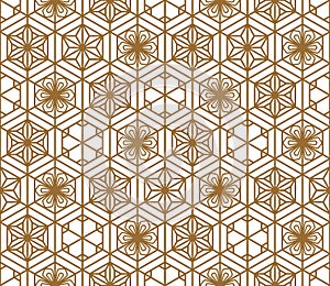 Seamless japanese pattern shoji kumiko in golden