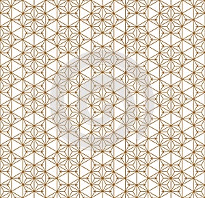 Seamless japanese pattern shoji kumiko in golden