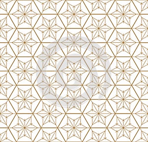 Seamless japanese pattern shoji kumiko in golden