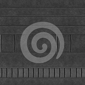 Seamless 4k photo texture material of black plastic tech panel ribbed surface