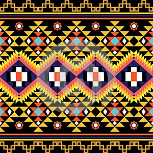 Seamless Kasuri pattern in triba,Gyp sy.Figure tribal embroidery.Indian,l.Aztec style abstract vector illustration