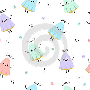 Eamless Kawaii Candycorns Pastel Halloween Pattern photo