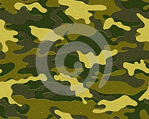 Seamless khaki dirty military camouflage texture pattern vector. Distressed army skin design for textile fabric print and fashion.