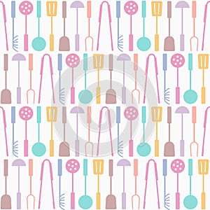 Seamless kitchen tools pattern, vector illustration