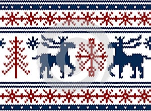 Seamless knitted christmas pattern