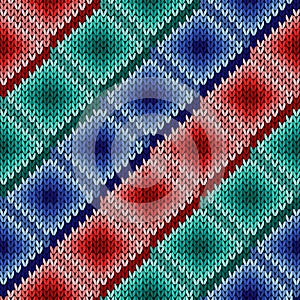 Seamless knitted rhombus pattern