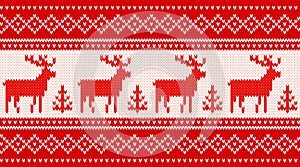 Seamless knitting pattern with deers