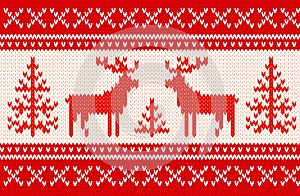 Seamless knitting pattern with deers