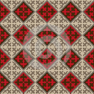 Seamless Kyrgyz national ornament pattern