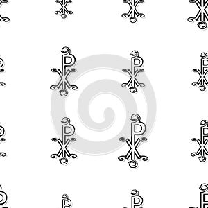 Seamless labarum pattern in black on white