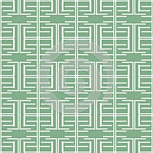 Seamless labyrinthine pattern mint green and white colors