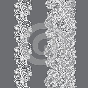 Seamless lace flowers decoration element