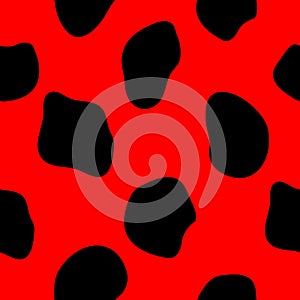 Seamless ladybug vector pattern