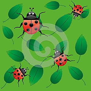 Seamless ladybugs