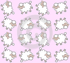 Seamless lamb pattern