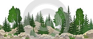 Seamless Landscape with Trees