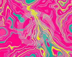 Seamless Lava Lamp Marble with viscous blobs in neon pink and green, designed for a 1970s psychedelic lounge texture, evoking photo