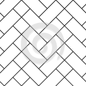 Seamless laying tiles pattern with herringbone offset. Vector illustration.