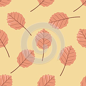 Seamless leaf in autum cartoon illustration pattern