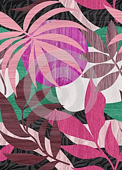 Seamless leaf colorful and sun pattern for fabric and wallpaper modern design decoration.