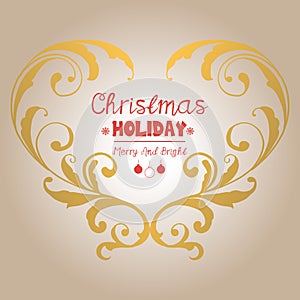 Seamless leaf flower frame art, for greeting card christmas holiday. Vector