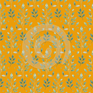 Seamless leaf pattern with elegant foliage in colorful backgrounds