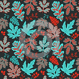 Seamless leaf pattern.Leaf background. Autumn seamless pattern.