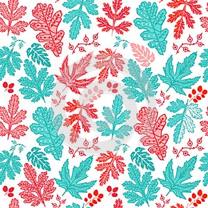 Seamless leaf pattern.Leaf background. Autumn seamless pattern.