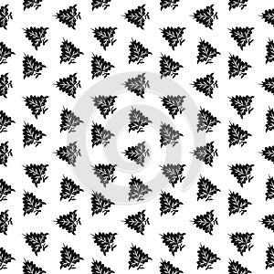 Seamless leaf vector background, simple black and white stripes vector pattern