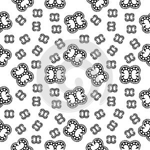 Seamless Leaf vector background, simple black and white stripes vector pattern