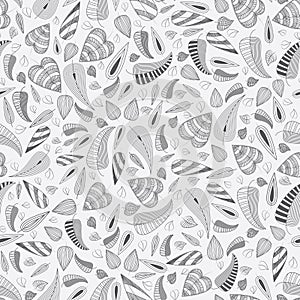 Seamless leaves pattern doodling photo