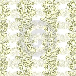 Seamless leaves pattern, floral wallpaper, hand drawn, vector.