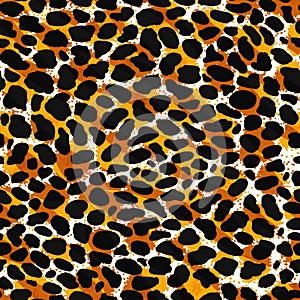 Seamless leopard, ocelot or wild cat fur pattern print