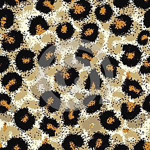 Seamless leopard, ocelot or wild cat fur pattern print