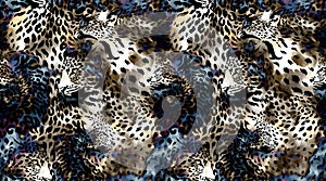 Seamless leopard pattern. Abstract animals pattern